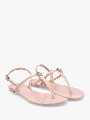 Jally Pink Toe Post Logo Sandals