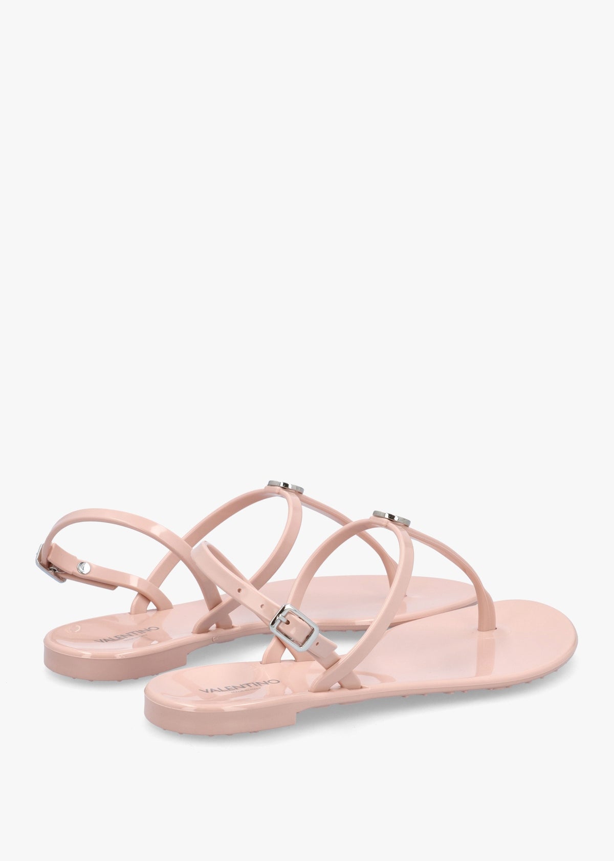 Jally Pink Toe Post Logo Sandals