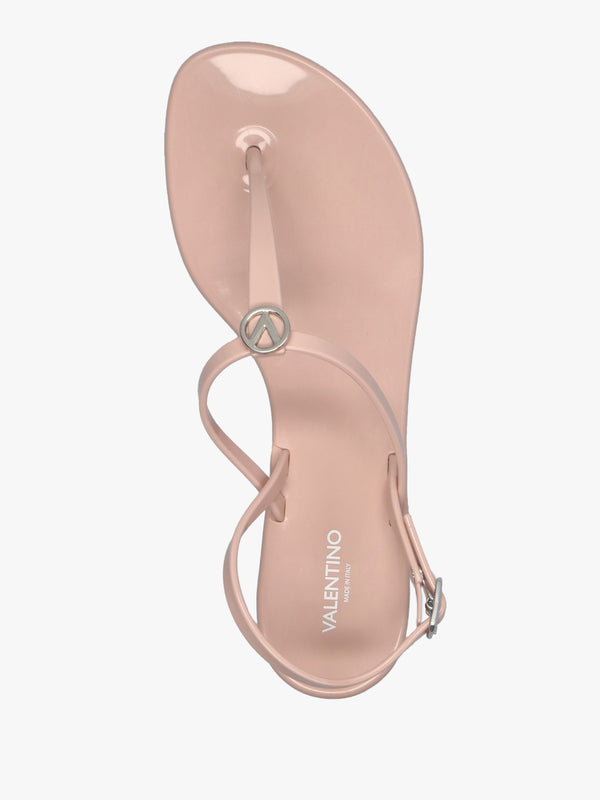Jally Pink Toe Post Logo Sandals