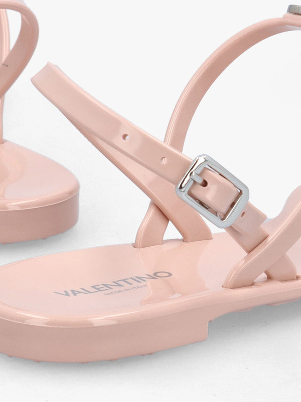 Jally Pink Toe Post Logo Sandals