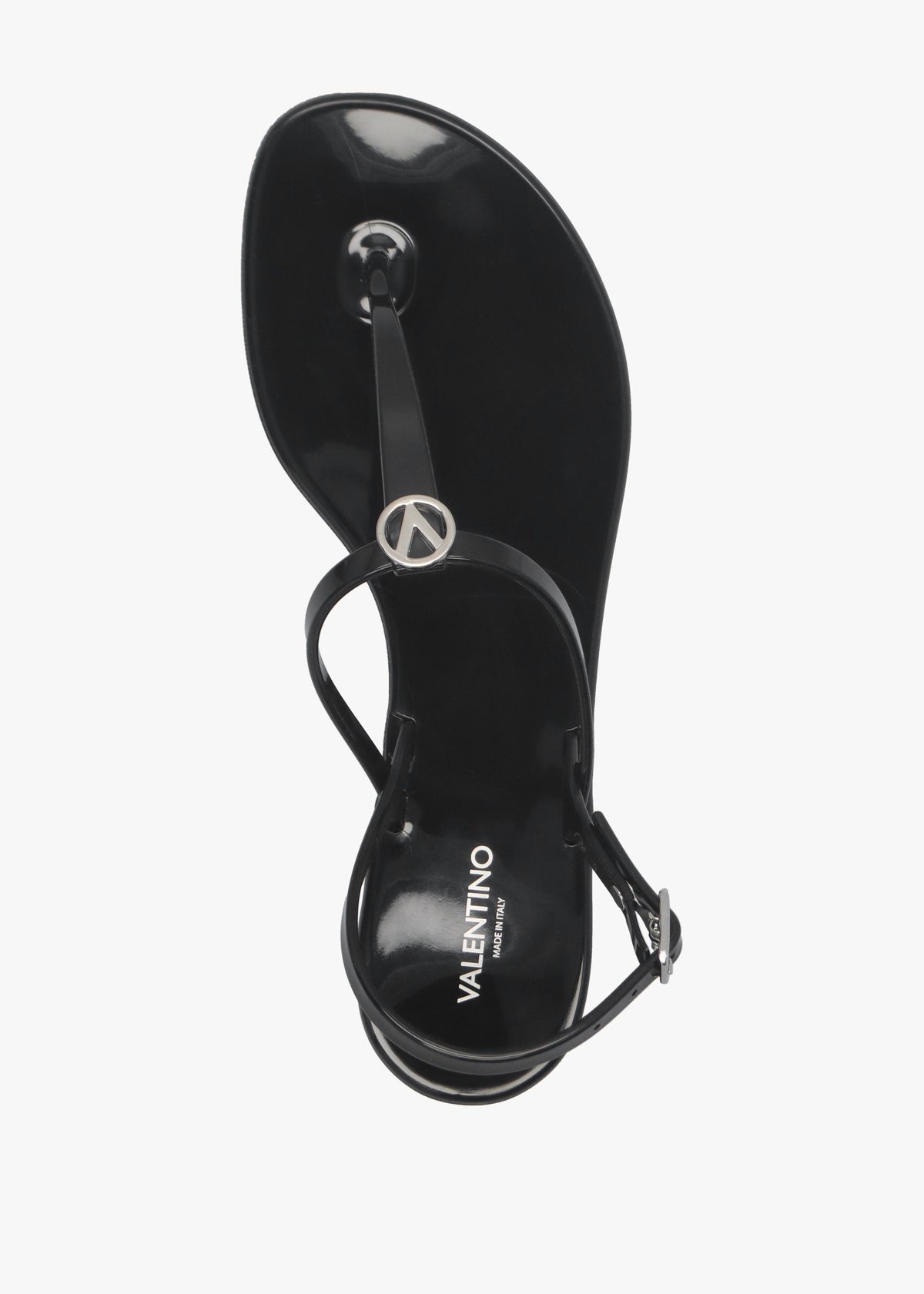 Jally Black Toe Post Logo Sandals