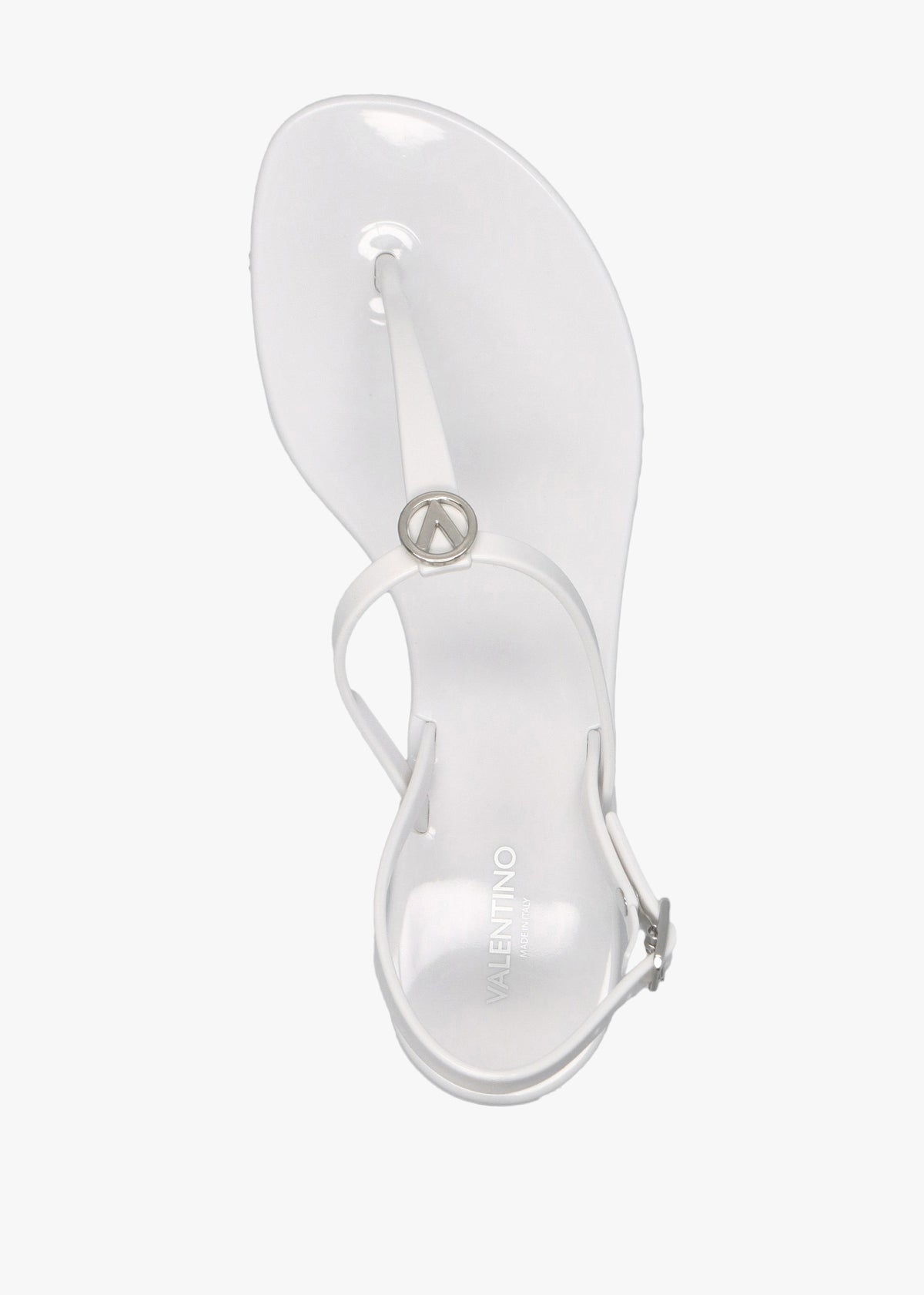 Jally White Toe Post Logo Sandals