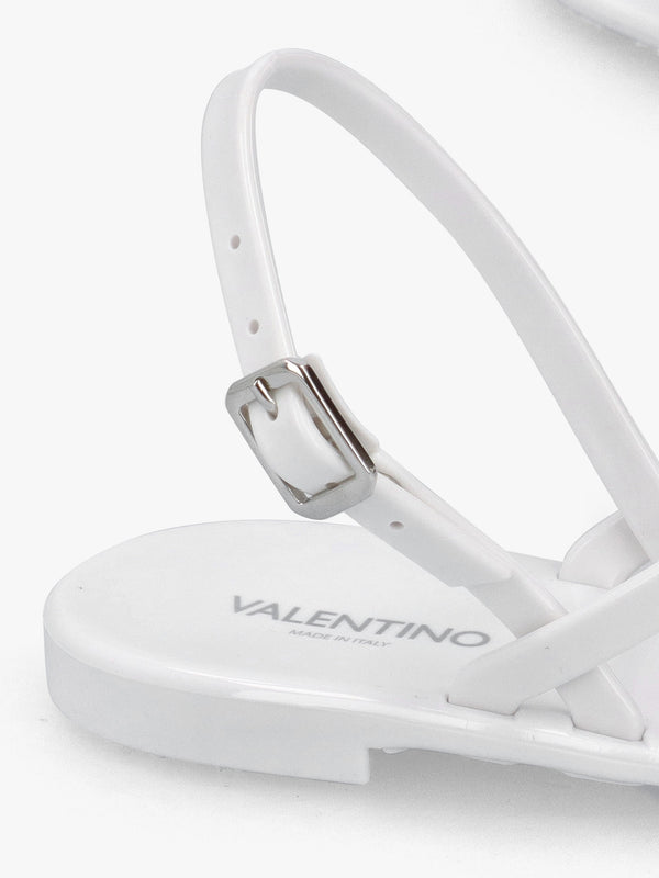 Jally White Toe Post Logo Sandals