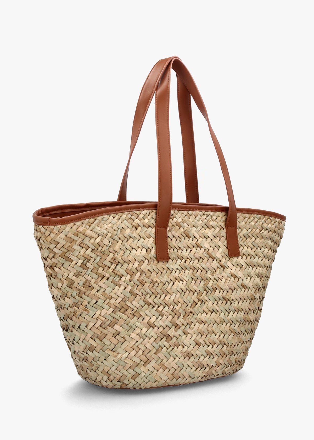 Samuela Natural Cuoio Woven Straw Shopper Bag