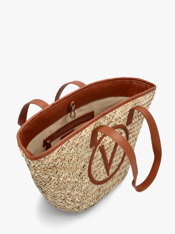 Samuela Natural Cuoio Woven Straw Shopper Bag