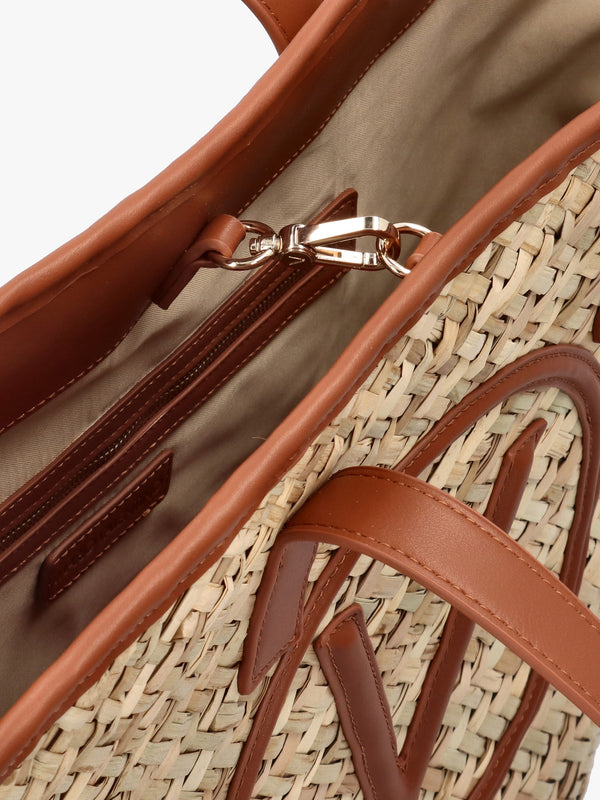 Samuela Natural Cuoio Woven Straw Shopper Bag
