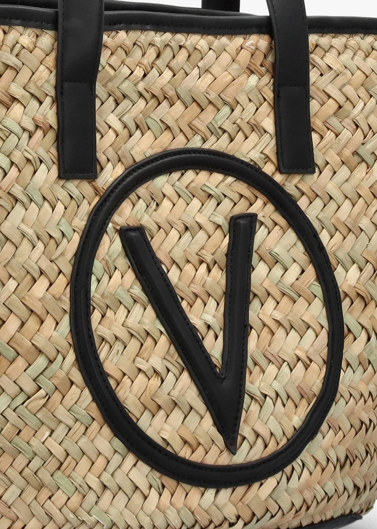 Samuela Natural Nero Woven Straw Shopper Bag
