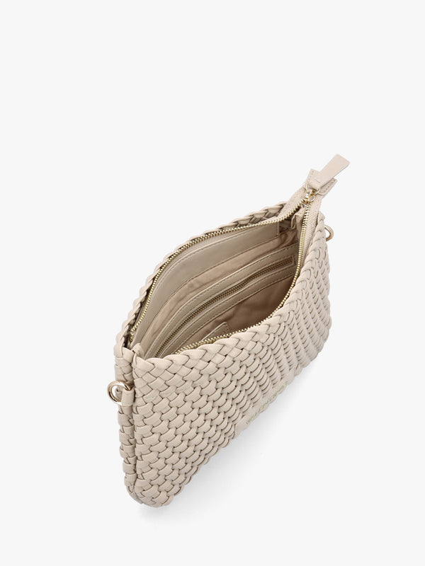 Shantel Woven Ecru Shoulder Bag
