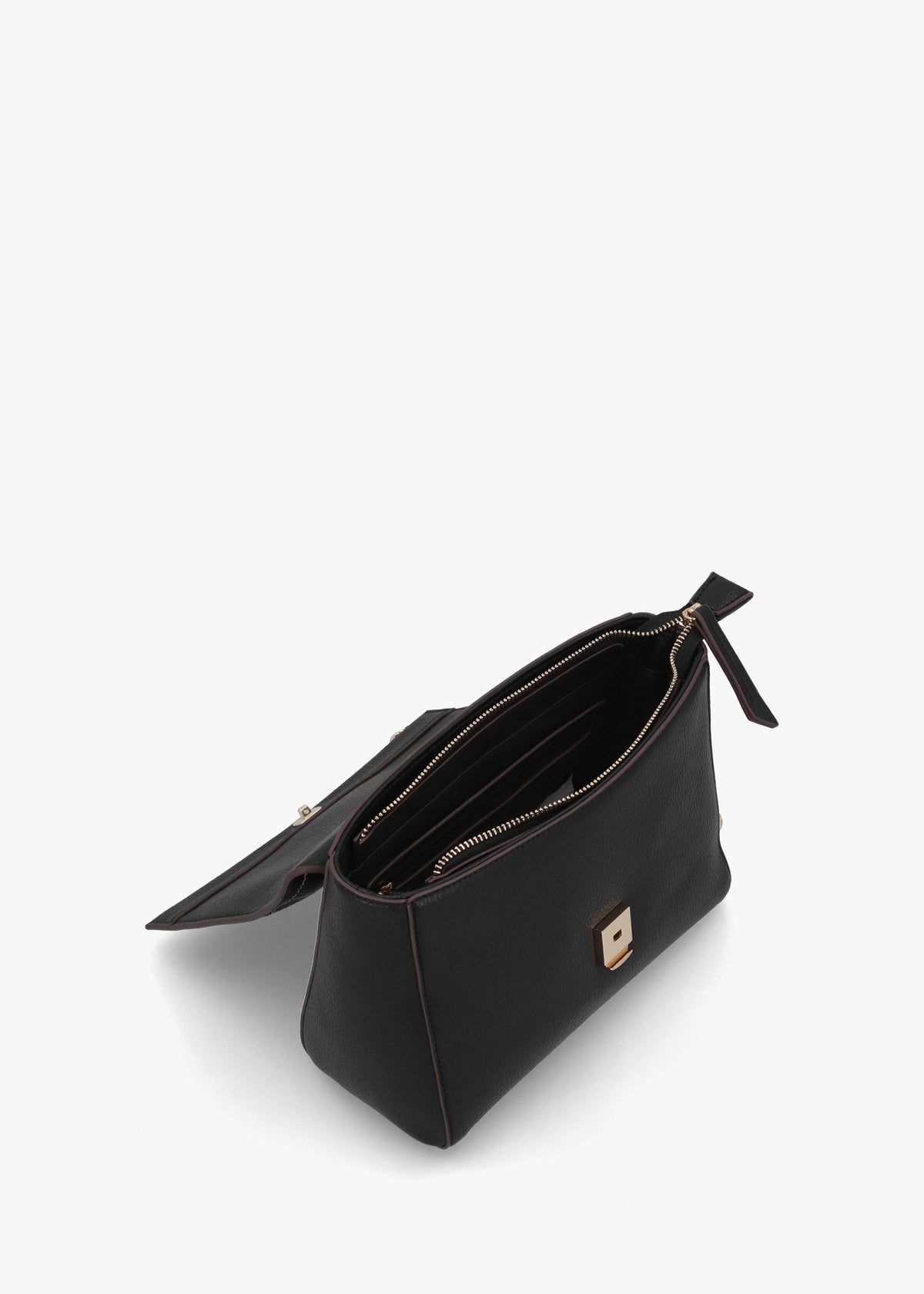 Samantha Nero Front Flap Shoulder Bag