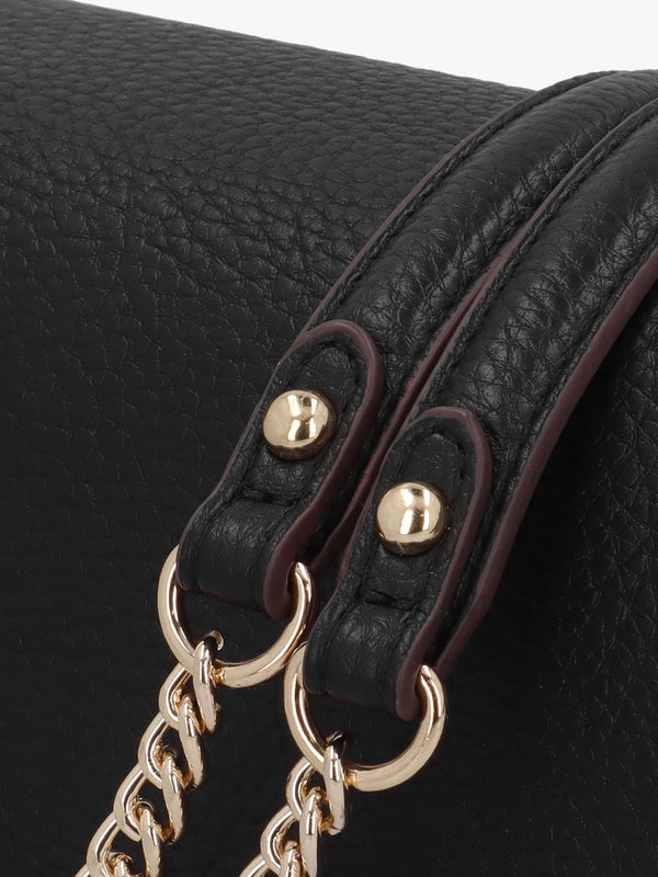 Samantha Nero Front Flap Shoulder Bag