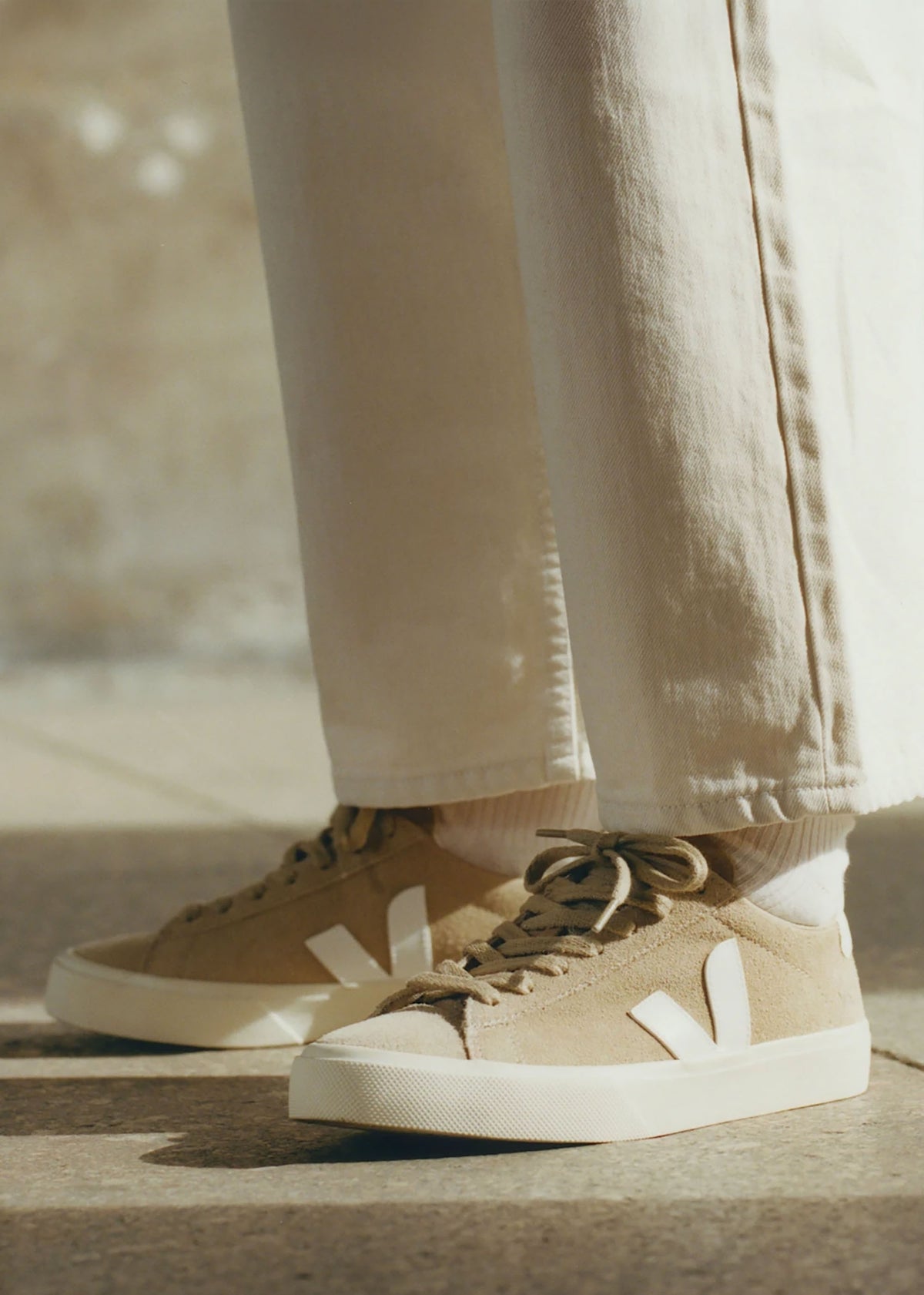 Campo Suede Dune White Trainers