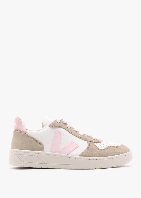 V-10 Chromefree Leather Extra White Petale Sahara Trainers