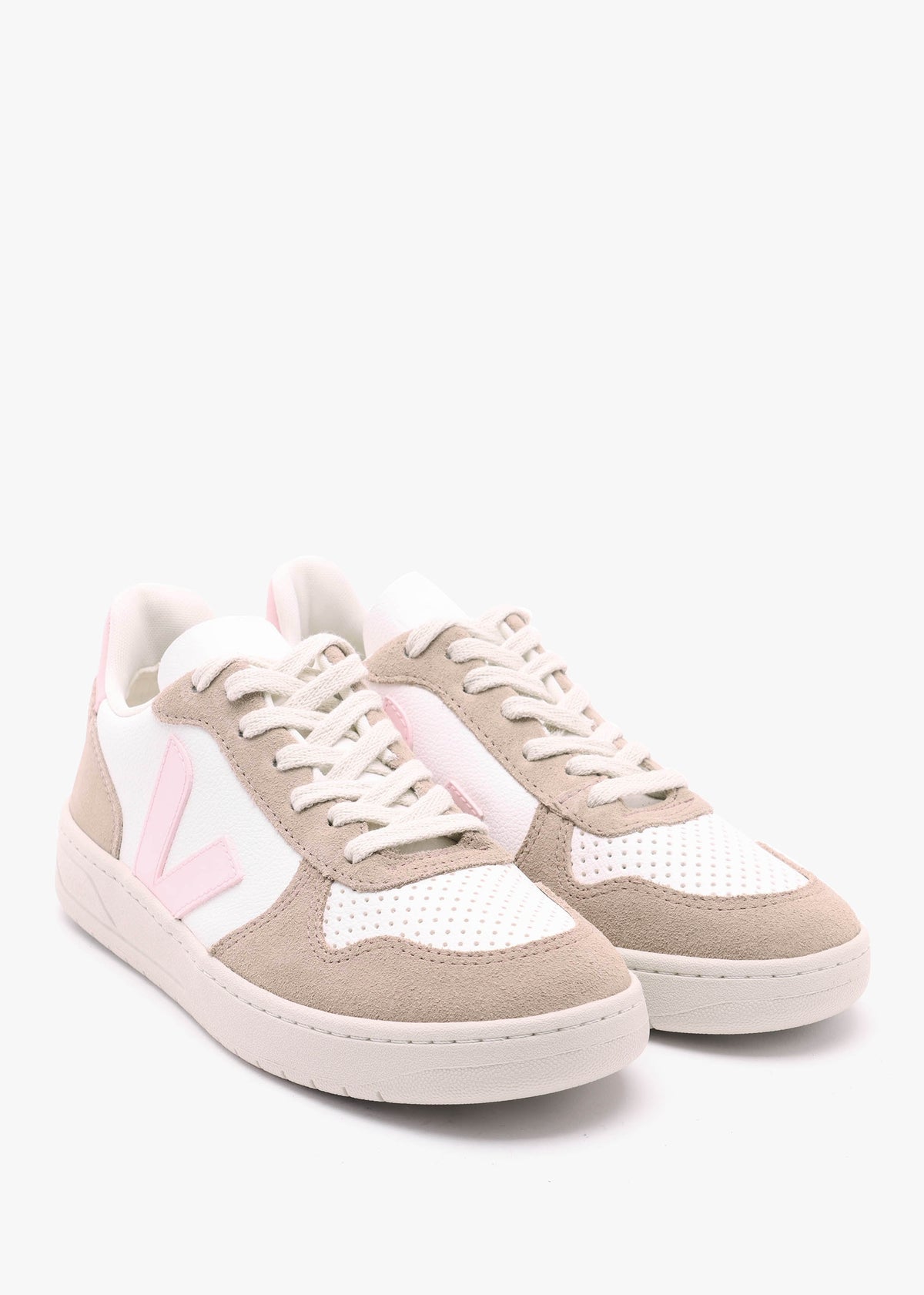V-10 Chromefree Leather Extra White Petale Sahara Trainers