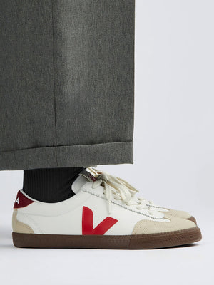 Men's Volley O.T Leather White Pekin Bark Trainers