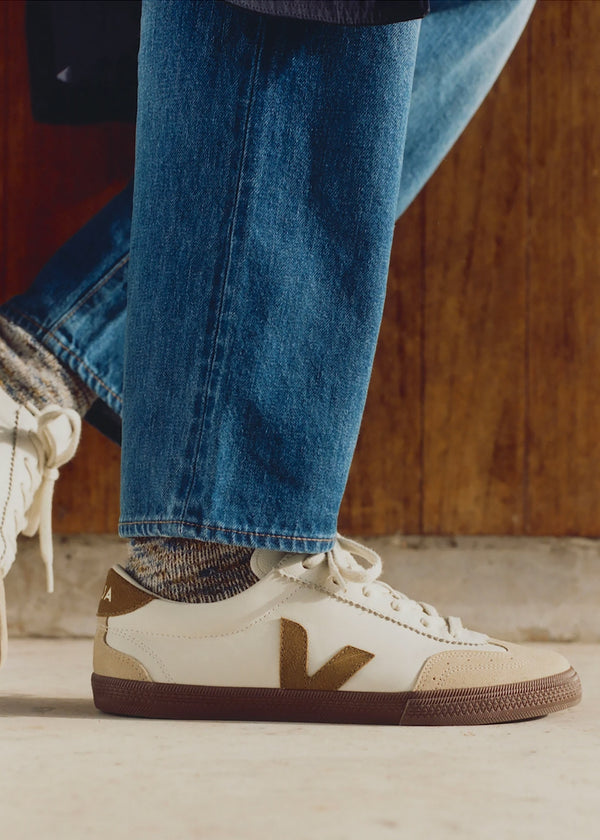 Men's Volley O.T Leather White Tent Bark Trainers