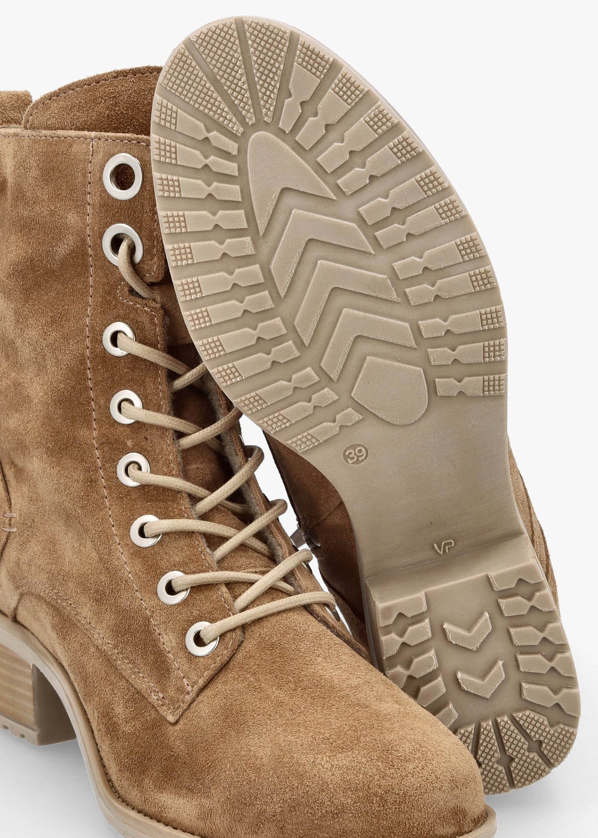 Bezzie Taupe Suede Block Heel Ankle Boots