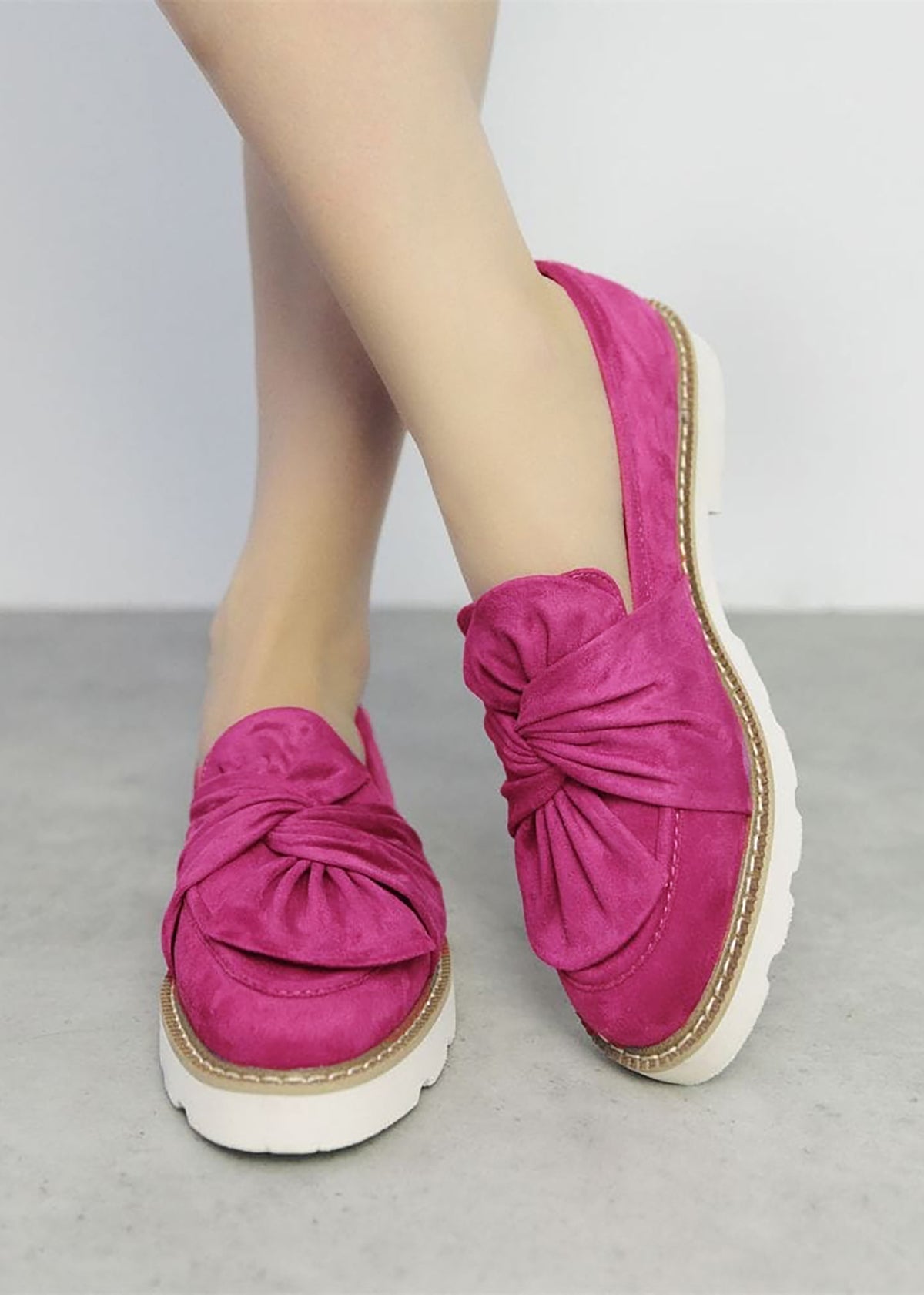 Eves Pink Textile Loafers