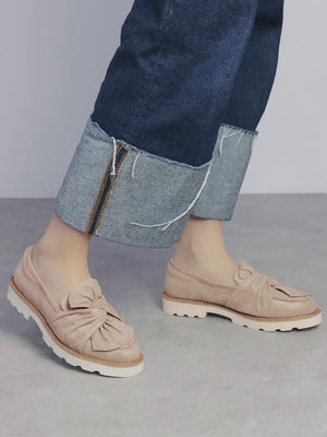 Eves Beige Textile Loafers