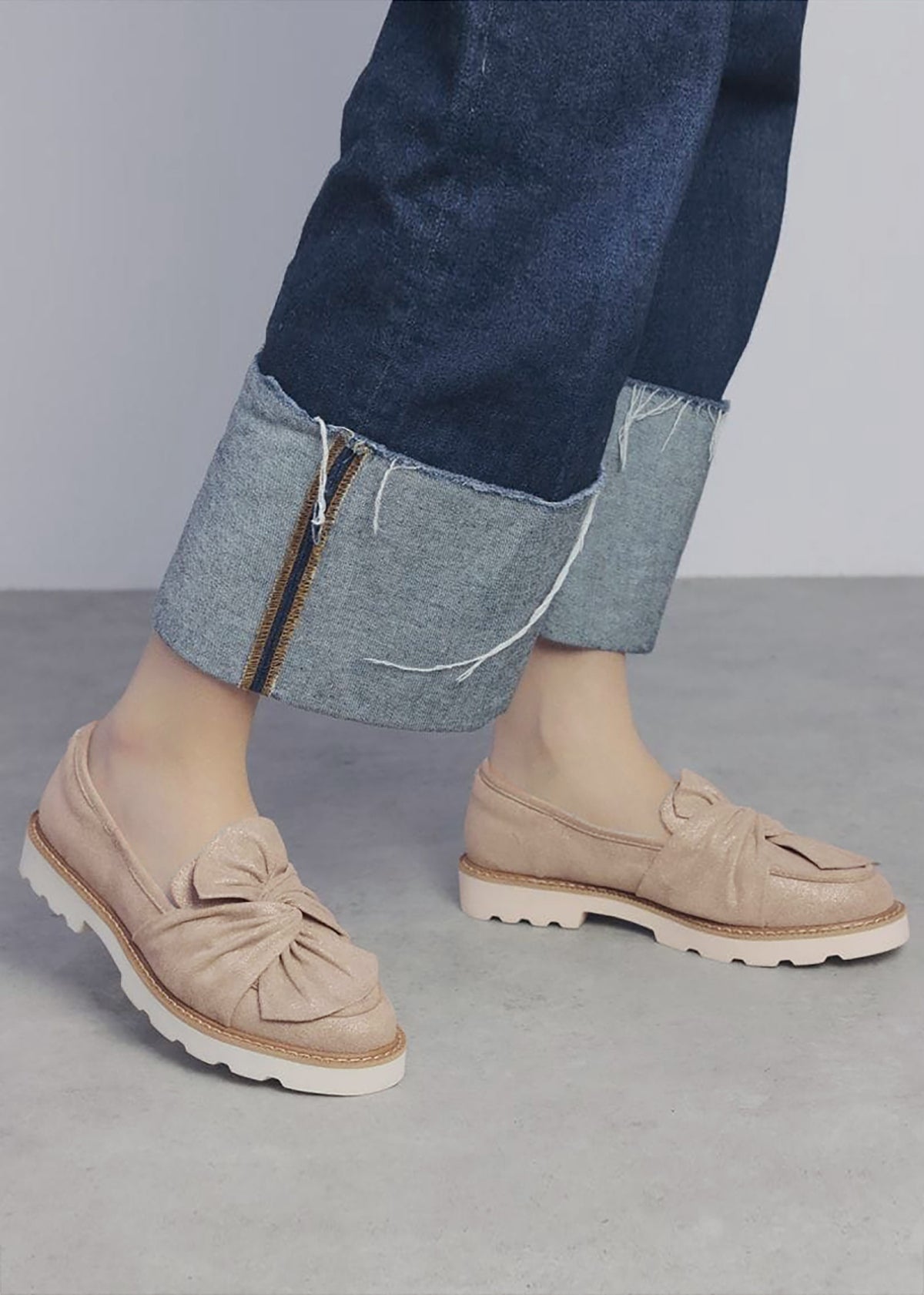 Eves Beige Textile Loafers