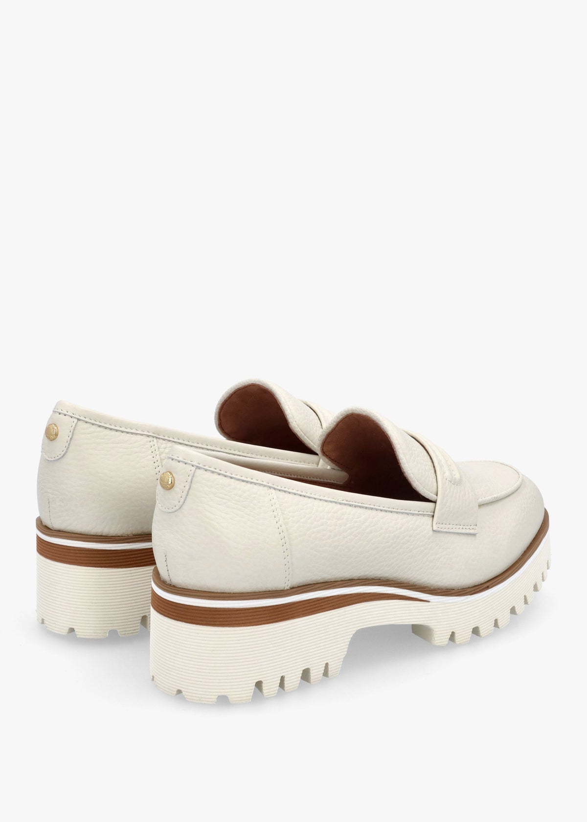 Ebonee Off White Leather Chunky Loafers