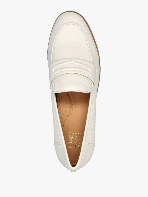 Ebonee Off White Leather Chunky Loafers