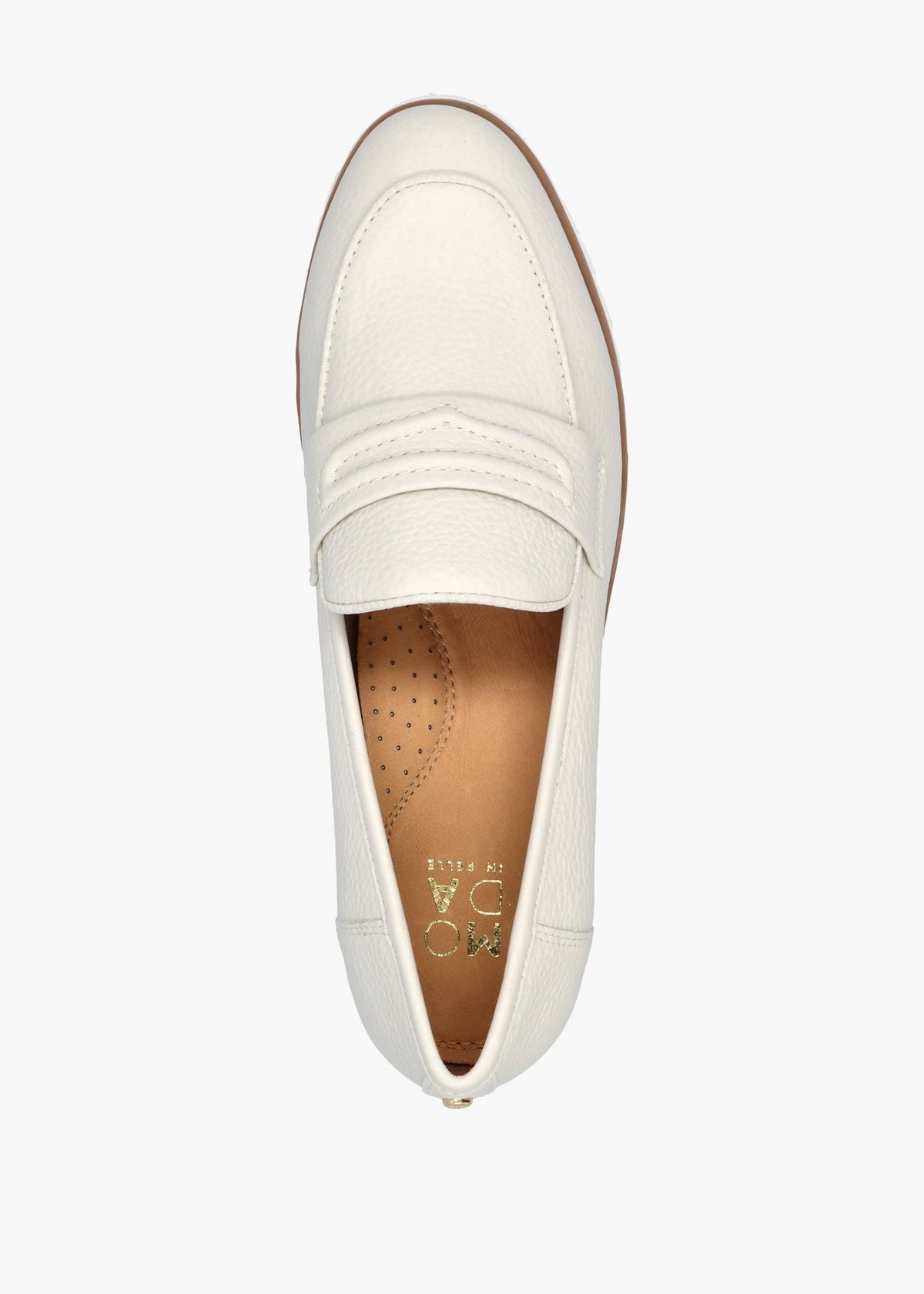 Ebonee Off White Leather Chunky Loafers