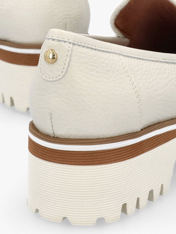 Ebonee Off White Leather Chunky Loafers