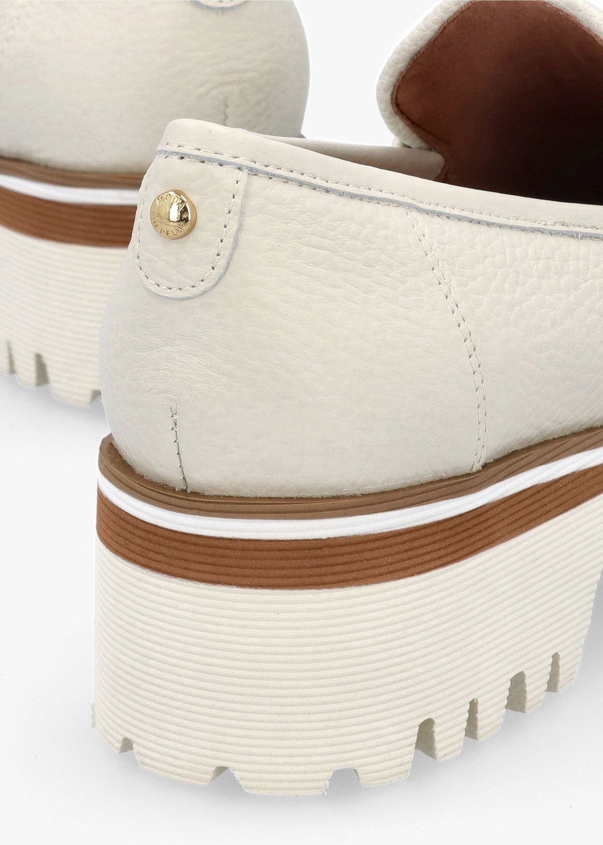 Ebonee Off White Leather Chunky Loafers