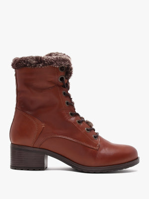 Alpinne Tan Leather Tall Ankle Boots