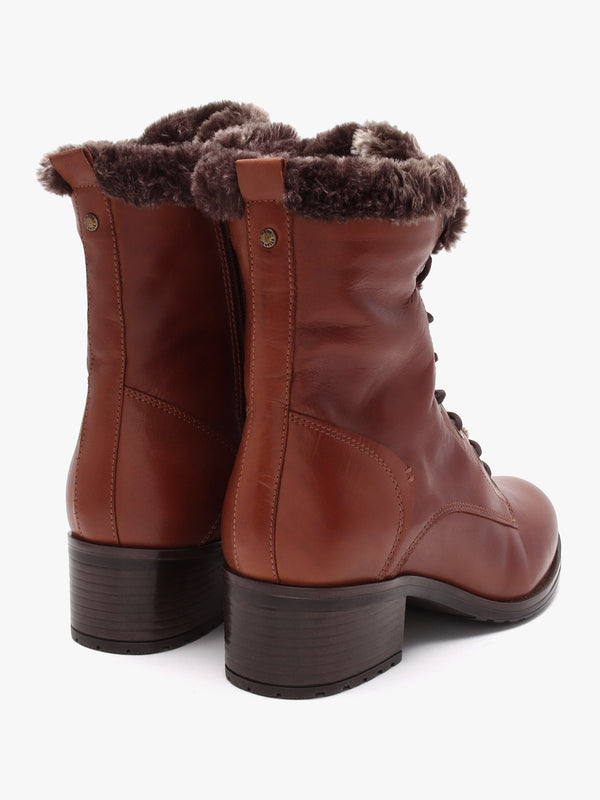 Alpinne Tan Leather Tall Ankle Boots