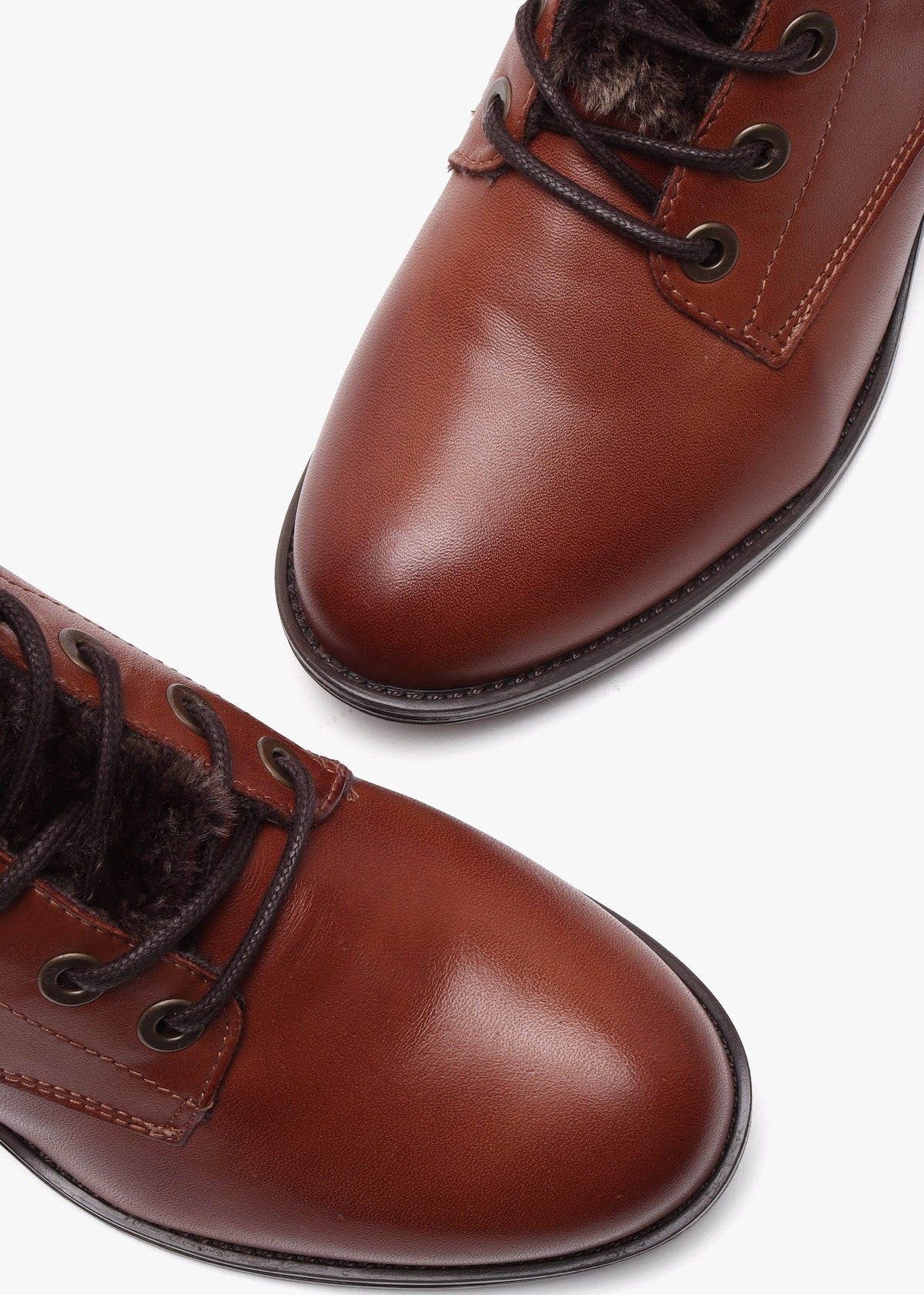 Alpinne Tan Leather Tall Ankle Boots