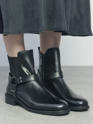 Palanne Black Leather Chelsea Boots