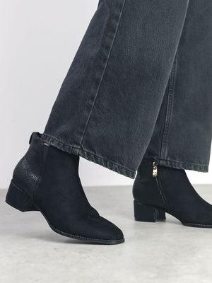 Madeley Black Reptile Chelsea Boots