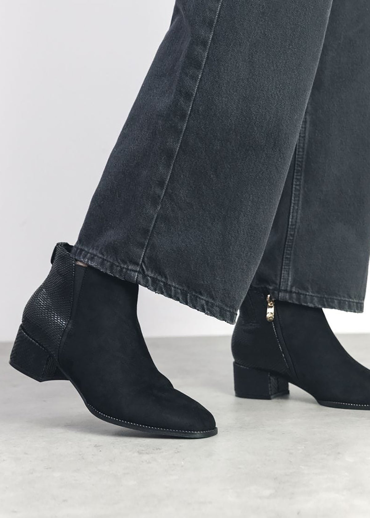 Madeley Black Reptile Chelsea Boots
