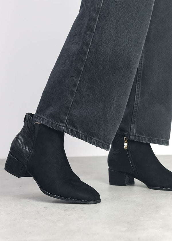 Madeley Black Reptile Chelsea Boots