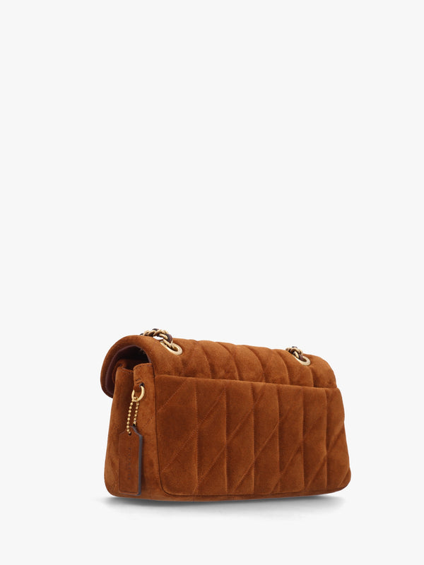 Tabby Quilted 26 Warm Brown Suede Shoulder Bag