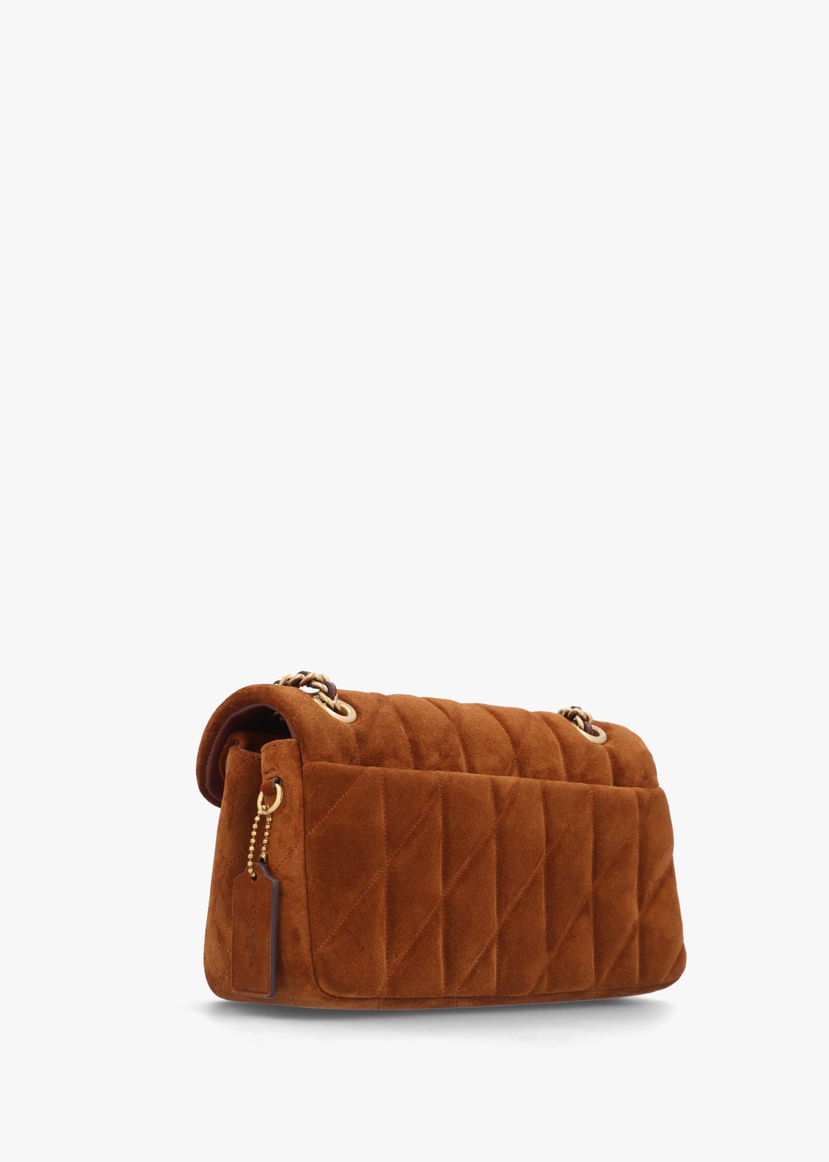 Tabby Quilted 26 Warm Brown Suede Shoulder Bag