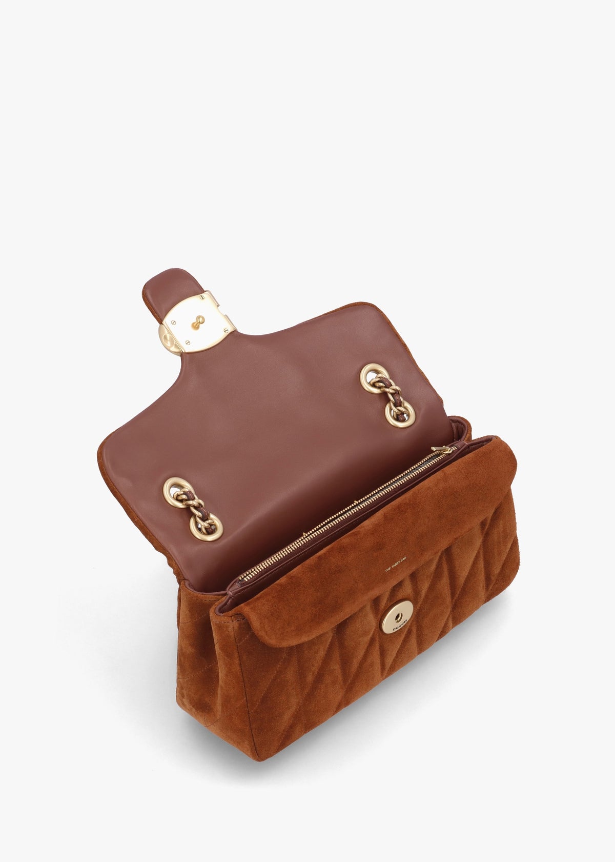 Tabby Quilted 26 Warm Brown Suede Shoulder Bag