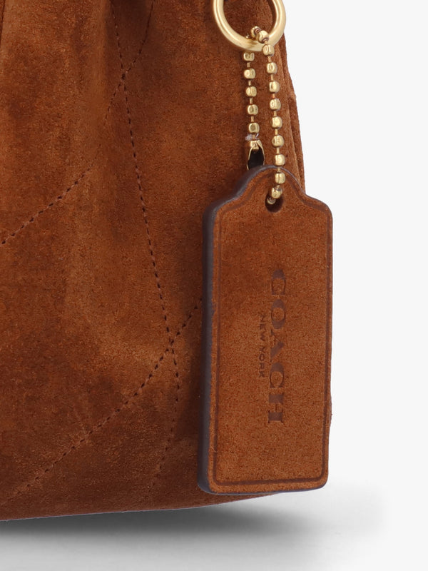 Tabby Quilted 26 Warm Brown Suede Shoulder Bag