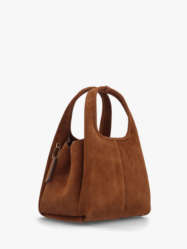Lana 23 Warm Brown Suede Shoulder Bag