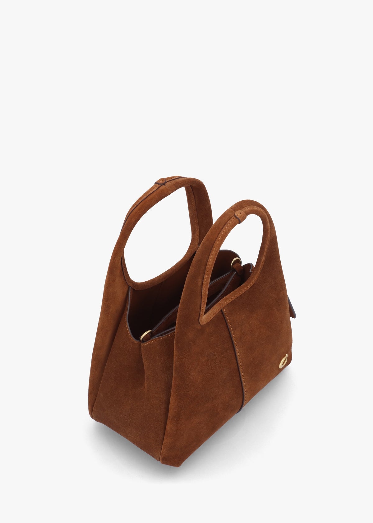 Lana 23 Warm Brown Suede Shoulder Bag