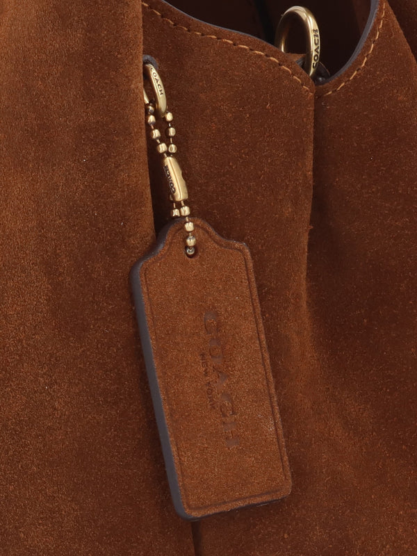 Lana 23 Warm Brown Suede Shoulder Bag