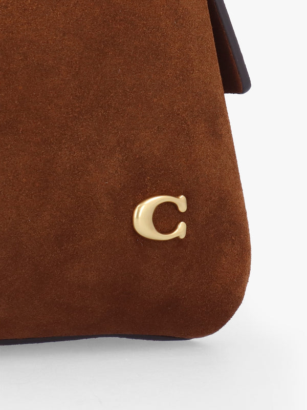 Lana 23 Warm Brown Suede Shoulder Bag