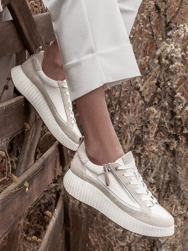 Bouville Off White Leather & Suede Chunky Trainers