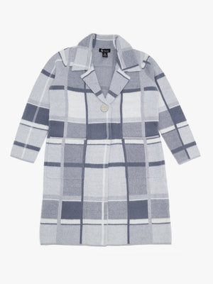 White Multi Knitted Longline Coat
