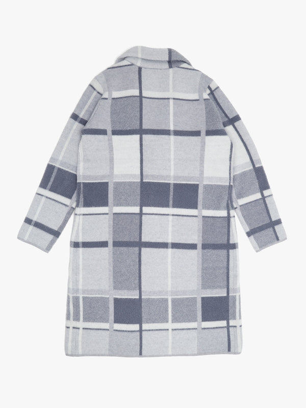 White Multi Knitted Longline Coat