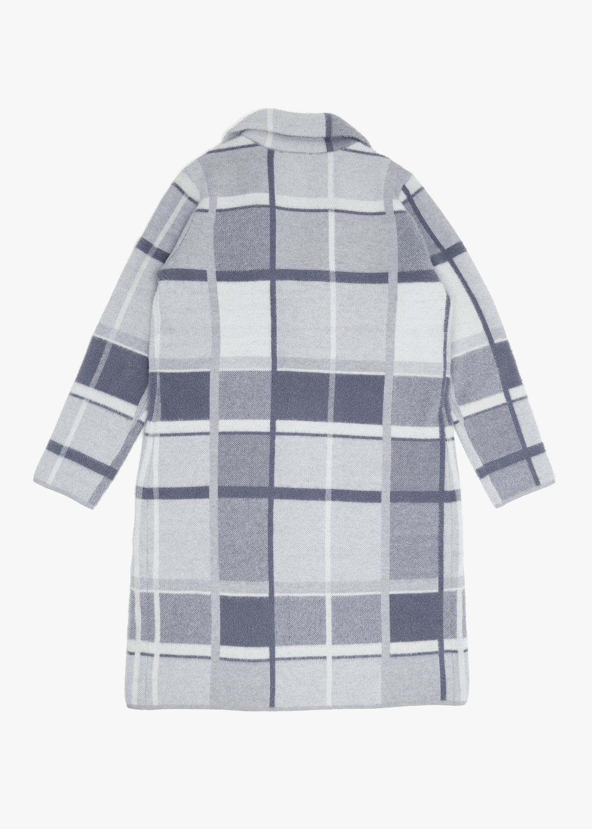 White Multi Knitted Longline Coat