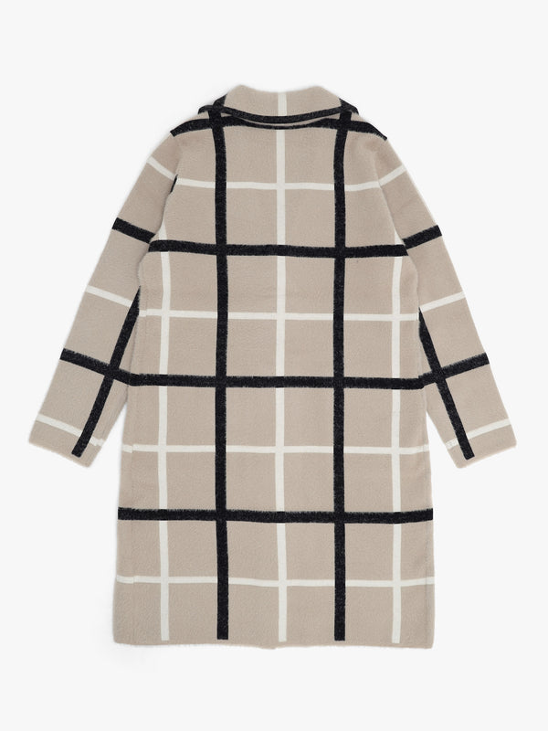 Cream Multi Knitted Longline Coat