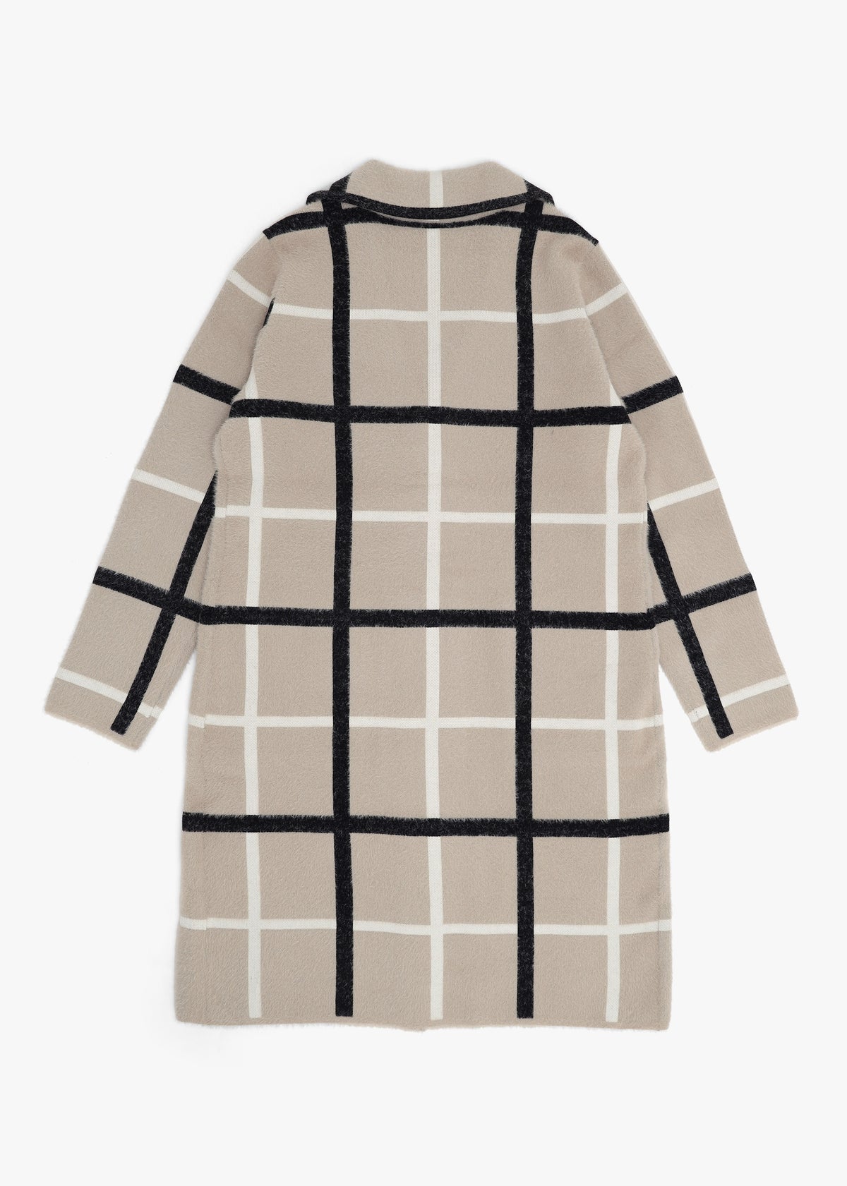Cream Multi Knitted Longline Coat