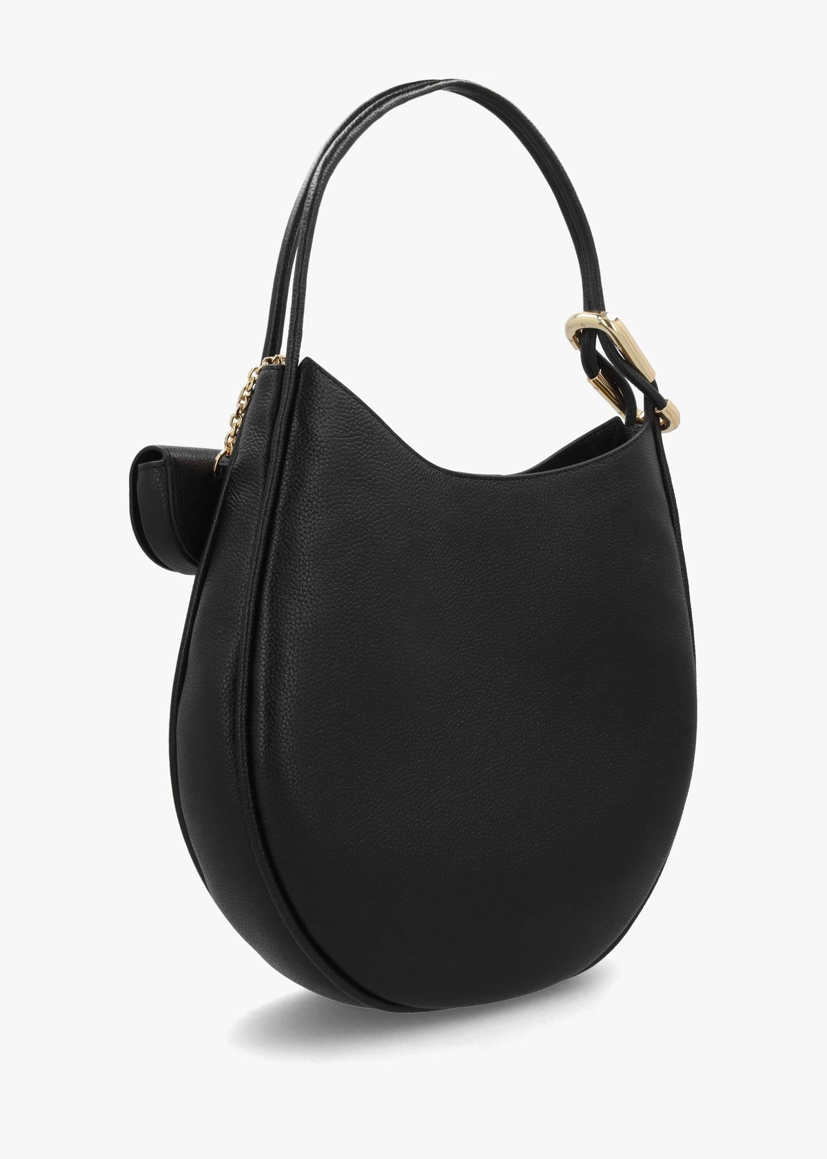 The Large Dual Black Leather Hobo Bag